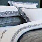 Jogo De Cama King Bordado The Skyline Preto E Branco 300 Fios