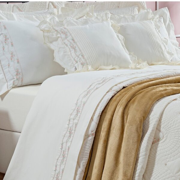 Jogo De Cama King Lisse 4 Peças Percal 200 Fios Bernadete Cas