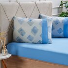 Jogo De Cama King Malha 3 Pçs Bella Cama New 190x200cm Azul