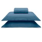 Jogo De Cama King Malha Liso 3 Peças Image Azul Marinho