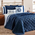 Jogo De Cama King Marrocos Azul Marinho Casaborda 4 Peças