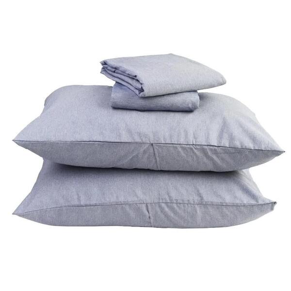 Jogo De Cama King Microfibra Mesclado Azul - A\casa