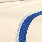 Jogo de Cama King Palha / Azul Com Lençol de Cima 4 Peças