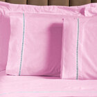 Jogo De Cama King Ponto Palito Rosa 3 Peças Liso 160 Fios
