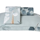 Jogo De Cama King Size Lepper 100% Algodão Flora Cinza