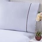 Jogo De Cama Lençol 150 Fios Casal 3 Peças Branco E Palha