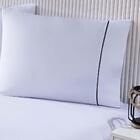 Jogo De Cama Lençol 150 Fios Queen 3 Peças Branco E Cinza