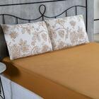 Jogo De Cama Lençol 3 Peças Casal Floral Cobre