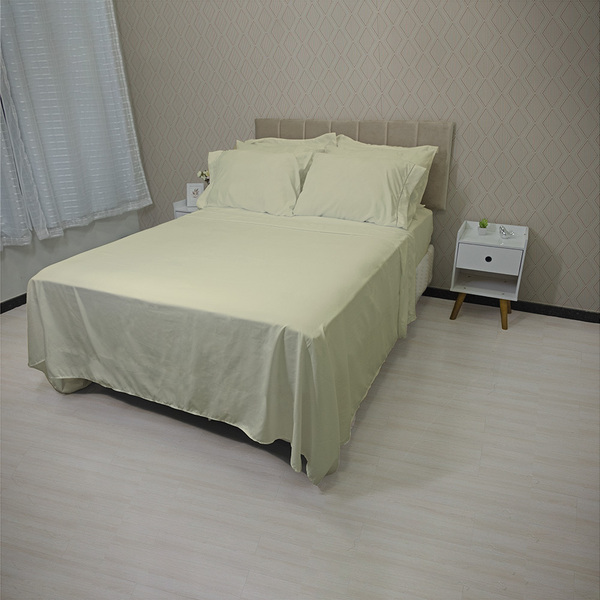 Jogo De Cama Lençol 400 Fios King P. Palito 4 Pçs Capucino Ca