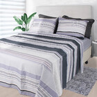 Jogo De Cama Lençol 4 Peças Casal Com Elástico Estampado 138x