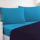 Jogo De Cama Lençol 4 Peças Casal Roxo Azul Turqueza