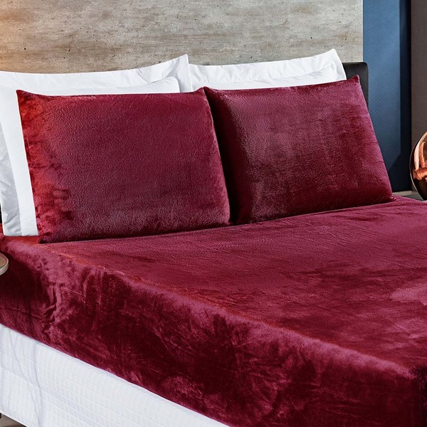 Jogo De Cama Lençol Biasoft Casal Queen Manta Flannel Toque E