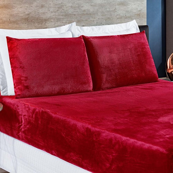 Jogo De Cama Lençol Biasoft Casal Queen Manta Flannel Toque E