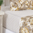 Jogo De Cama Lençol Bouti Queen 04 Peças Floral Caqui