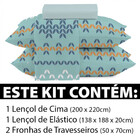 Jogo De Cama Lençol Casal 4 Peças 150 Fios Antialérgico Cames