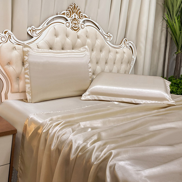 Jogo De Cama Lençol Casal Luxo Charmousse 4 Peças - Chanpagne