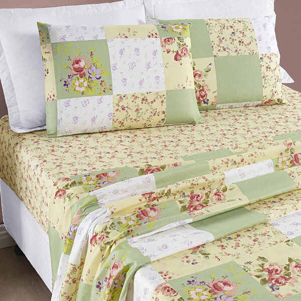 Jogo De Cama Lençol Casal Padrão 04 Peças Microfibra Estampad