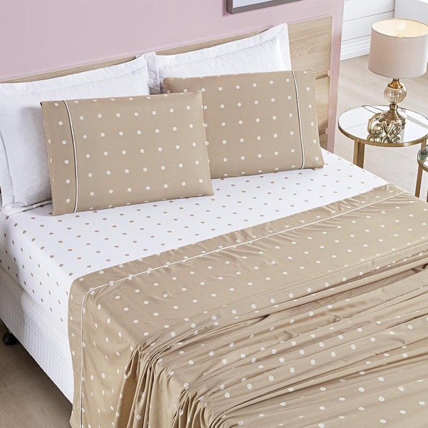 Jogo De Cama Lençol Celine Casal King 04 Peças Micropercal 20