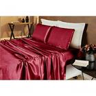 Jogo De Cama Lençol Cetim Casal Romantic 04 Peças Vinho