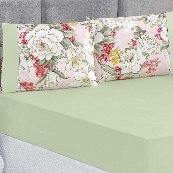 Jogo De Cama Lençol Diamond Queen Tecido Micro Percal 200 Fio