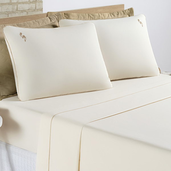 Jogo De Cama Lençol Joana Casal Queen Tecido Algodão 200 Fios