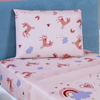 Jogo De Cama Lençol Kids Solteiro Unicórnio 3 Peças  - 100% P