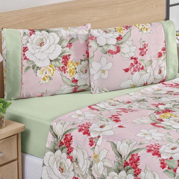 Jogo De Cama Lençol King 4 Peças Verde Killy