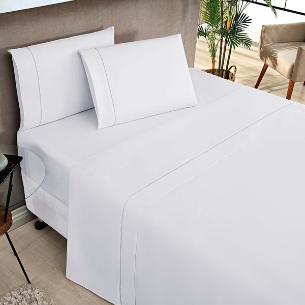 Jogo De Cama Lençol Milano Casal Padrão Percal 180 Fios Ponto