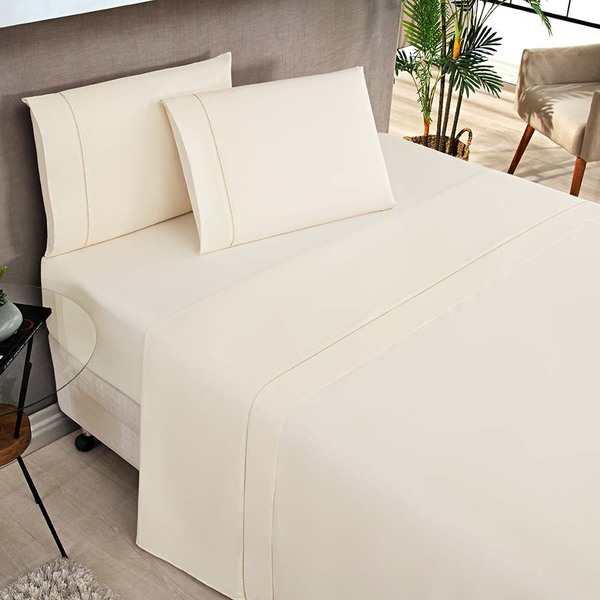 Jogo De Cama Lençol Milano Casal Padrão Percal 180 Fios Ponto