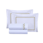 Jogo De Cama Lençol Montenegro King Bordado  4 Pçs - Branco -