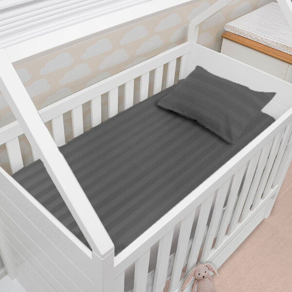 Jogo De Cama Lençol Para Berço Bebê 100 Algodão Percal 300 Fi