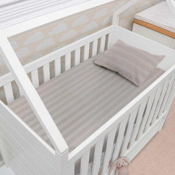 Jogo De Cama Lençol Para Berço Bebê 100 Algodão Percal 300 Fi