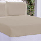 Jogo De Cama Lençol Ponto Palito Micropercal 3 Peças Bege Dec