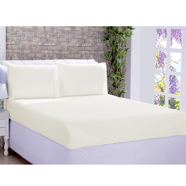 Jogo De Cama Lençol Ponto Palito Micropercal 3 Peças Palha De