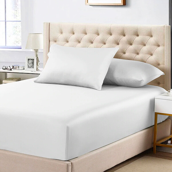 Jogo De Cama Lençol Queen 3 Peças Percal Branco Algodão 180 F