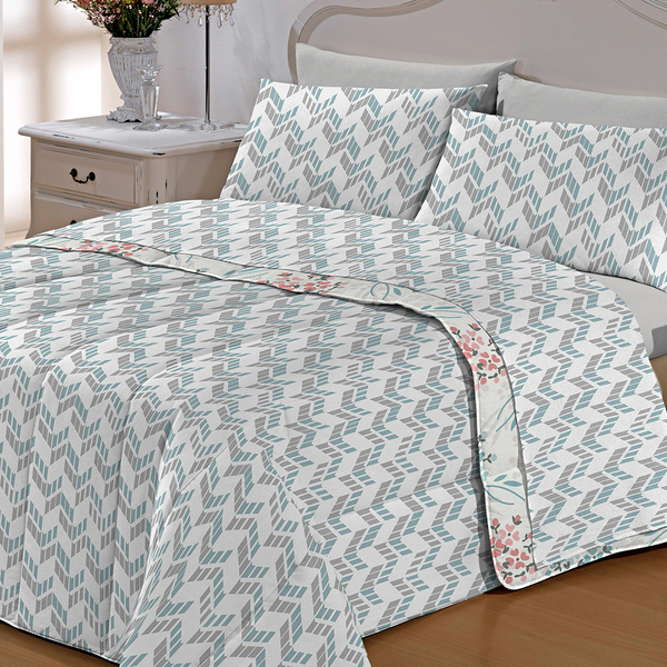 Jogo De Cama Lençol Queen 4 Peças 150 Fios Antialérgico Cames