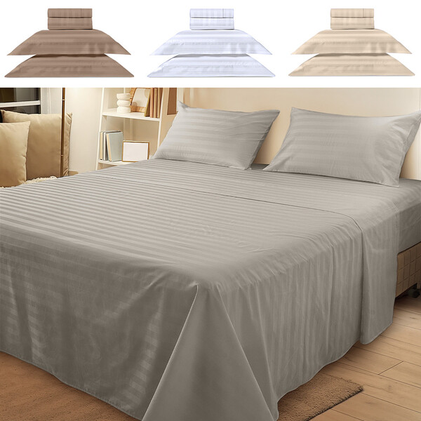 Jogo De Cama Lençol Queen 4 Peças 300 Fios 100 Algodão Adamas