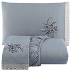 Jogo De Cama Lençol Queen Bordado Advance 3 Peças - Cinza - 1