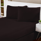 Jogo De Cama Lençol Queen Marrom 3pçs Padrão