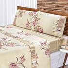 Jogo De Cama Lençol Requinte Casal Queen 04 Peças Percal 180