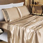 Jogo De Cama Lençol Safari Casal King Tecido Cetim Charmousse