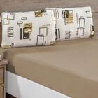 Jogo De Cama Lençol Siena Queen 3 Peças Avelã