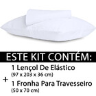 Jogo De Cama Lençol Solteirão 2 Peças Percal Branco Algodão 1