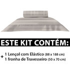 Jogo De Cama Lençol Solteiro 2 Peças 100 Algodão 300 Fios 88x