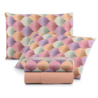 Jogo De Cama Lençol Sonho Bom Queen Em Malha 4 Peças - Salmão