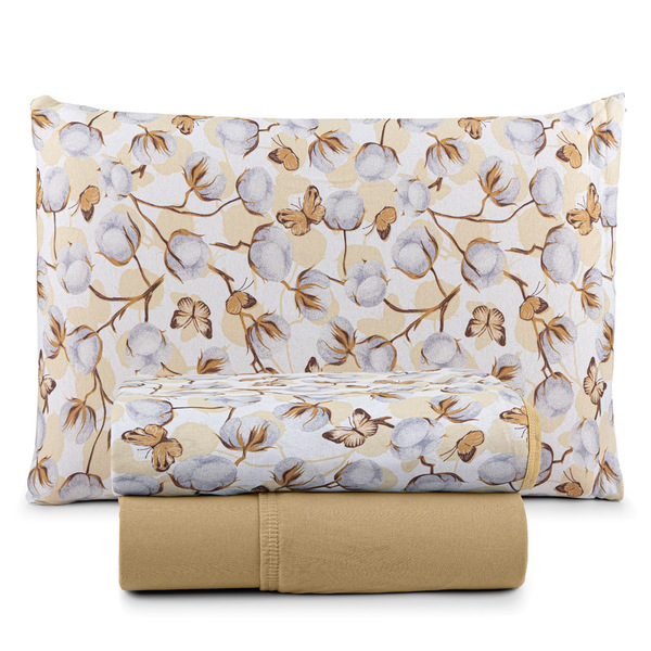 Jogo De Cama Lençol Sonho Bom Solteiro Em Malha 3 Peças - Cáq