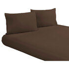 Jogo De Cama Liso Marrom 3 Peças Casal Padrão Lençol Com Elás