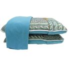 Jogo De Cama Malha 100% Algodão 3 Peças Queen Azul  Casa Dona