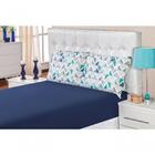 Jogo De Cama Malha Casal Quality 03 Peças - Geométrico Azul