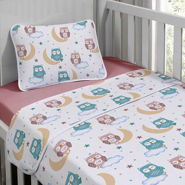 Jogo De Cama Malha Tecebem Baby Isa 3 Pçs Rose